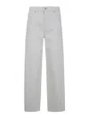 7 For All Mankind Ventilated Linen Wide-leg Jeans With Five Pockets In White