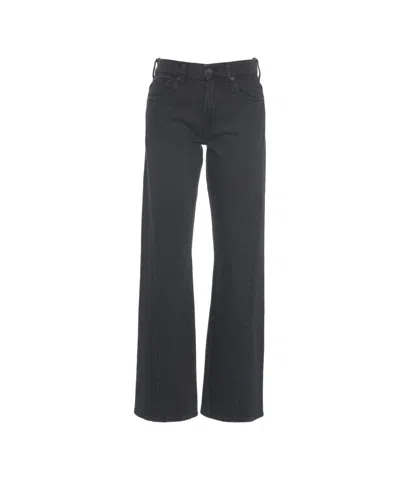 7 For All Mankind Straight Leg Jeans With Distinctive Stitching In Blue