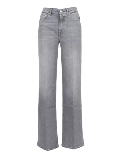 7 For All Mankind Straight-leg Jeans With Slightly Flared Hem In Gray