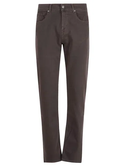 7 FOR ALL MANKIND STRAIGHT-LEG STRETCH DENIM JEANS WITH MID-RISE FIT