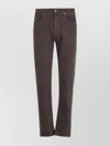 7 For All Mankind Straight Leg Trousers With Front And Back Pockets In Brown