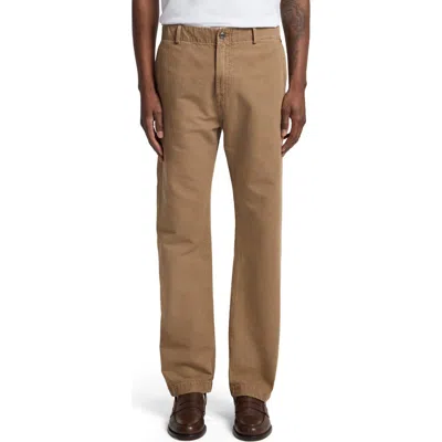 7 For All Mankind Straight Leg Twill Carpenter Chinos In Brown