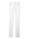 7 For All Mankind Straight-leg White Jeans With Tailored Fit In White