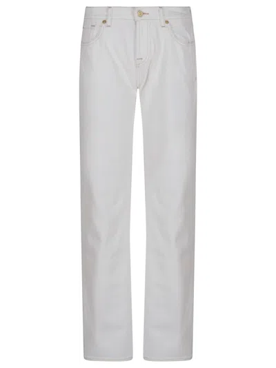7 For All Mankind Straight-leg White Trousers