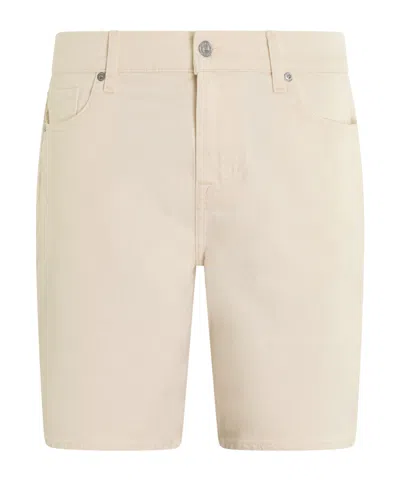 7 For All Mankind Straight Shorts In Nude