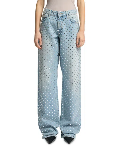 7 For All Mankind Straight Trouser High Rise Jeans In Bleach