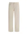 7 For All Mankind Straight Jeans With Belt Loops And Pockets In Gold
