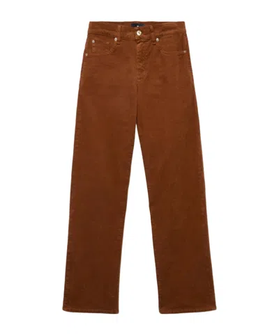 7 For All Mankind Straight-leg Corduroy Casual Trousers In Brown