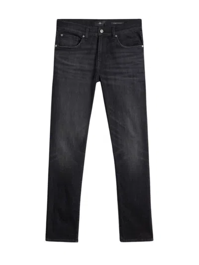 7 For All Mankind Stretch Cigarette Trousers In Black