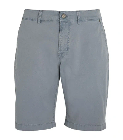 7 For All Mankind Stretch-cotton Chino Shorts In Blue
