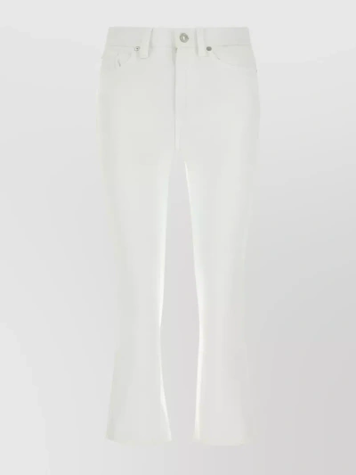 7 For All Mankind Stretch Cotton Cropped Trousers In White