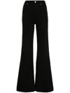 7 For All Mankind Lotta High-rise Wide-leg Jeans In Black  