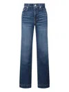 7 For All Mankind Womens Gran Canyon Modern Dojo Flared-leg High-rise Denim-blend Jeans In Blue