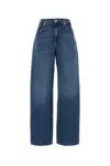 7 For All Mankind Crystal-embellished Low Slung High-rise Jeans In Midblue