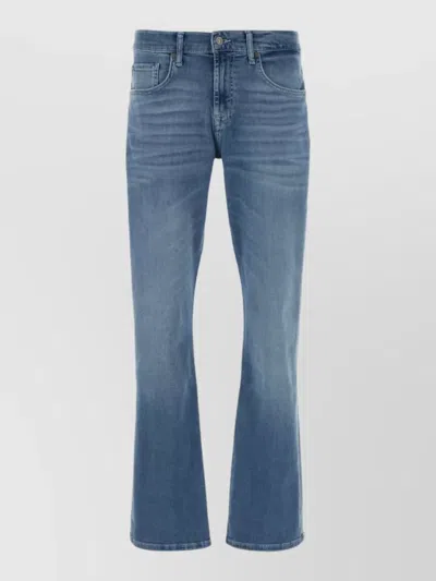 7 For All Mankind Stretch Denim Bootcut Jeans Five Pocket In Black
