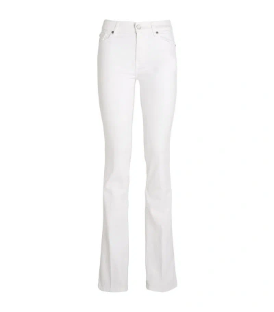 7 For All Mankind Stretch Denim Bootcut Jeans In White