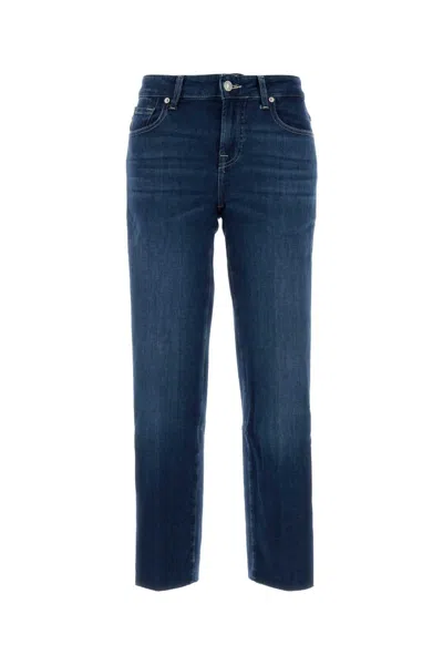 7 For All Mankind Calier Stretch Denim Five Pocket Jeans In Blue