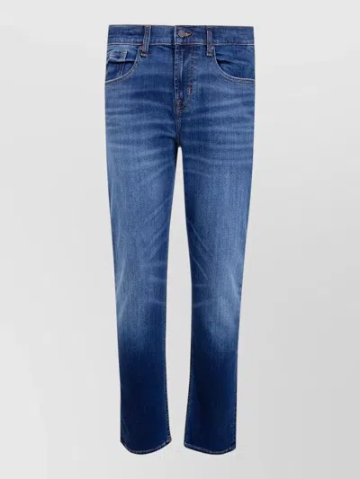 7 For All Mankind Stretch Denim Jeans Five Pocket Design In Blue