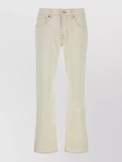 7 For All Mankind Stretch Denim Jeans Flared Five Pocket Design In Neutral