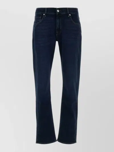 7 For All Mankind Stretch Denim Jeans Straight Fit Five Pocket In Blue