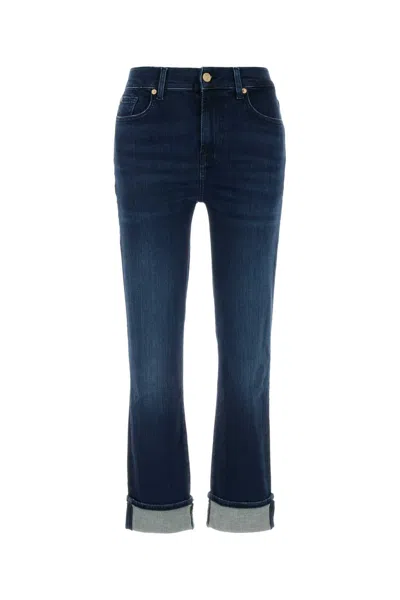 7 For All Mankind Blue Relaxed Skinny Jeans