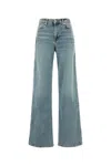 7 For All Mankind Womens Amuse Me Lotta Flared Straight-leg Mid-rise Stretch-denim Blend Jeans