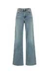 7 For All Mankind Womens Amuse Me Lotta Flared Straight-leg Mid-rise Stretch-denim Blend Jeans In Light Blue