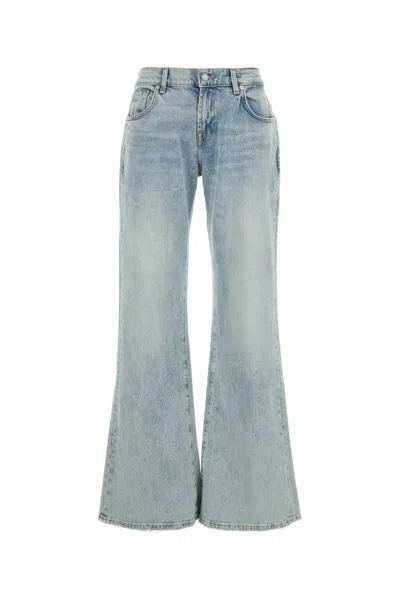 7 For All Mankind Stretch Denim Spencer Flare Jeans In Lightblue