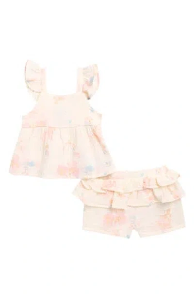 7 For All Mankind Babies'  Stripe Gauze Top & Bloomers Set In White