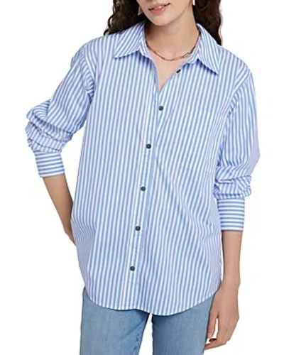 7 For All Mankind Striped Shirt In Blue/white