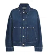 7 For All Mankind Studded Denim Jacket In Blue