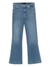 7 For All Mankind Womens Oceanstone Modern Dojo Tailorless Stretch-denim Jeans In Blue
