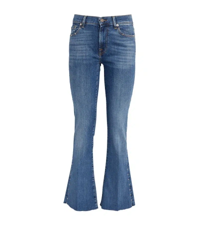 7 For All Mankind Studded Tailorless Bootcut Jeans In Blue