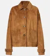 7 For All Mankind Suede Jacket In Brown