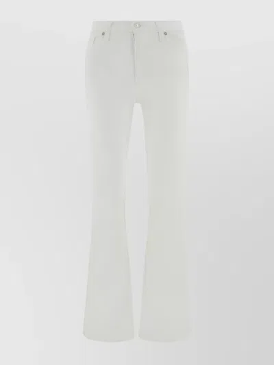 7 For All Mankind Sun Cotton Denim Flared Pants In White