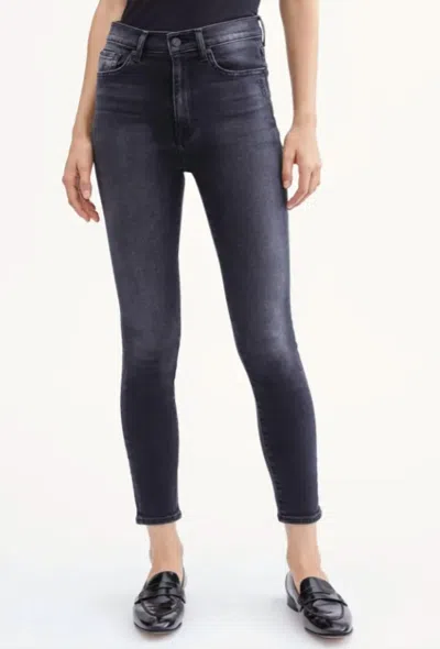 7 For All Mankind Swarovski Crystal Ankle Skinny Jeans In Moorecry In Blue