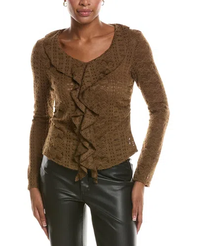 7 For All Mankind Sweater Blouse In Brown