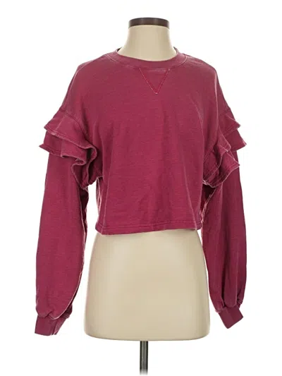 Pre-owned 7 For All Mankind Sweatshirt In Burgundy