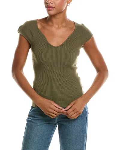 7 For All Mankind Sweetheart Top In Metallic