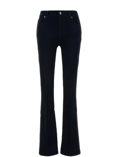 7 For All Mankind Midnight Blue Stretch Denim Bootcut Tailorless Jeans In Rinse