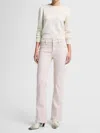 7 For All Mankind Tailorless Coated Bootcut Jeans In Vintage White In Pink
