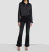 7 FOR ALL MANKIND TAILORLESS CRYSTAL BOOTCUT JEAN IN BLACK IRIS