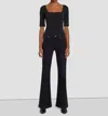7 For All Mankind Modern Dojo High-rise Flared Jeans In Black