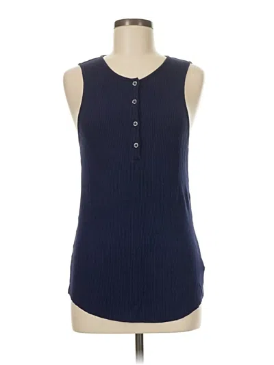 Pre-owned 7 For All Mankind Tank Top Blue Halter Neckline Tops