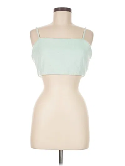 Pre-owned 7 For All Mankind Tank Top Green Strapless Neckline Tops