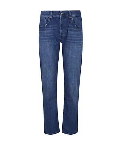 7 For All Mankind Tapered Jeans In Blue