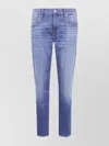 7 For All Mankind Tapered Slim Fit Denim Trousers In Blue