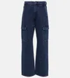 7 For All Mankind Tess Cargo High-rise Straight Jeans In Blue