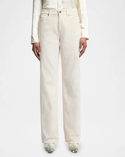 7 For All Mankind Tess Corduroy Trouser Jeans In Eggshell