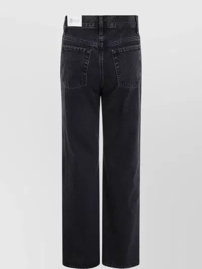 7 For All Mankind Tess Denim Trouser Hustle In Black